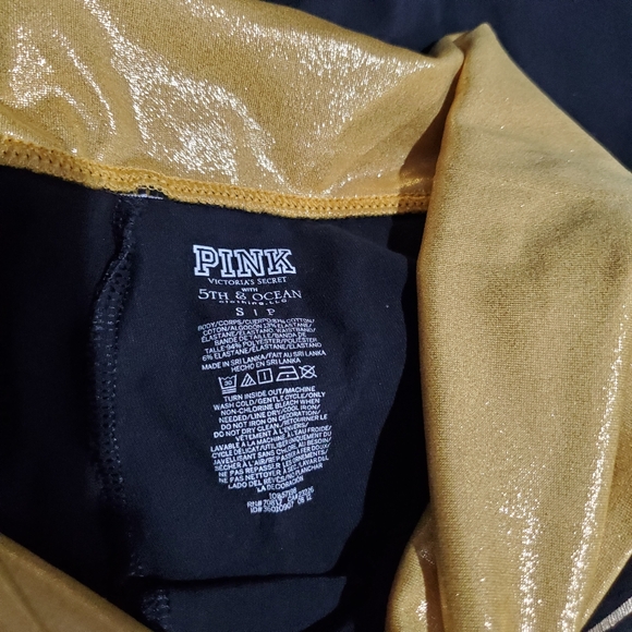Victoria Secret PINK 3/4 Leggings Black and Gold L👀K Size S - UCF Knights Vegas - Picture 6 of 9